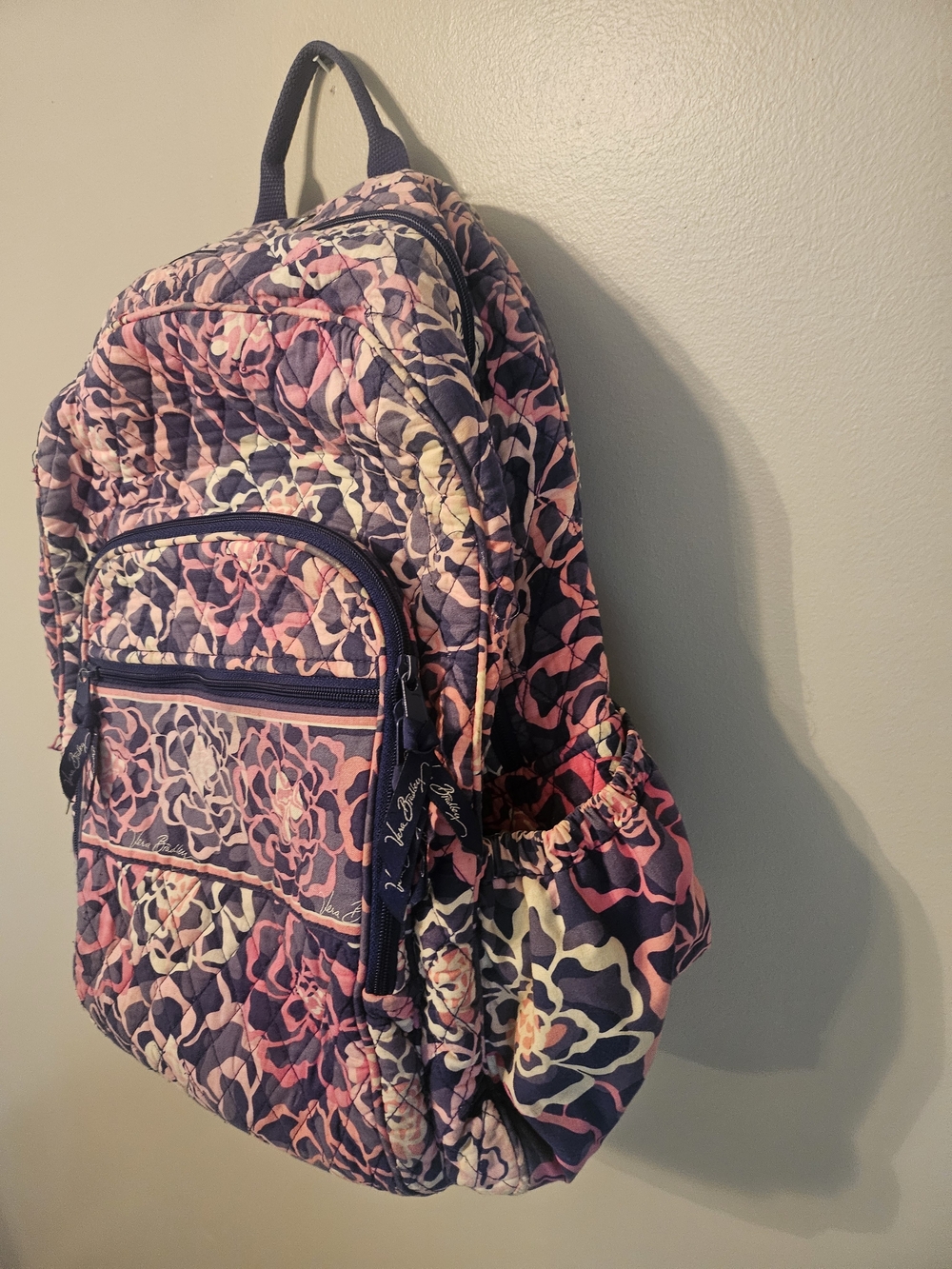 Vera Bradley Pink Floral Quilted Backpack - Picture 4 of 9
